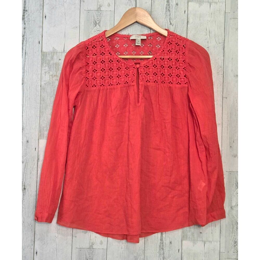 J. Crew Cotton Gauze Boho Cabana Blouse Sz. 6
